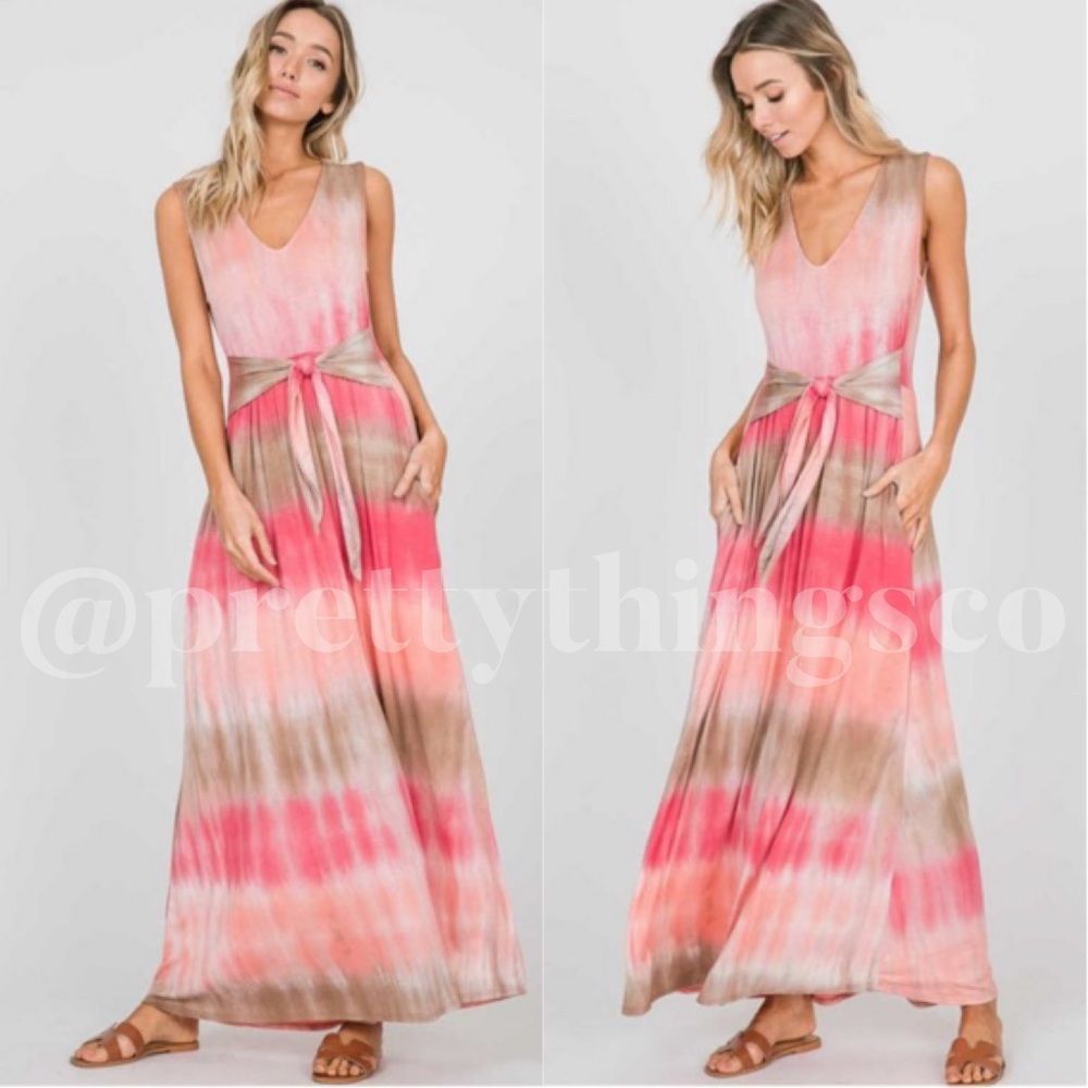 MONICA Front Tie Dye Maxi Dress